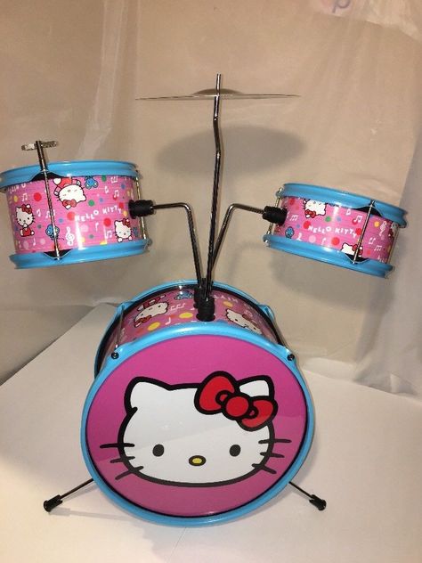 Hello Kitty Guitar, Esp Guitars, Percussion Drums, Cool Electric Guitars, Band Kid, Drum Kit, Friends Characters, Dreamy Room, Hello Kitty Pictures