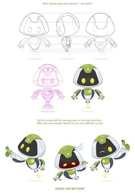 Cute Robot Art, Cute Robot Design, Robot Mascot, Character Concept Design, Character Design Tips, Robot Design Sketch, 3d Karakter, Concept Drawing, Character Turnaround