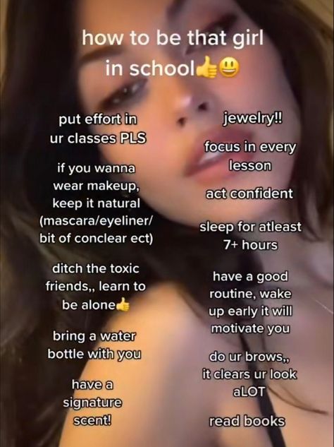 Glow Up Tips For Teens Girls, How To Stand Out At School, How To Be Cool In School, How To Look Pretty For School, Nail Ideas For Teens, Back To School Nails For Teens, Outfits For Back To School, School Hairstyles For Teens, Girl Morning Routine