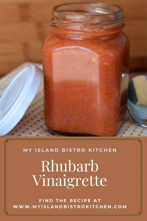 Rhubarb Vinaigrette - My Island Bistro Kitchen Rhubarb Vinaigrette, Rhubarb Vinegar, Stylish Kitchen Ideas, Kitchen Ideas With Island, Mix Vegetable Recipe, Easy Salad Dressing Recipes, Rhubarb Syrup, Computer Tricks, Bistro Kitchen