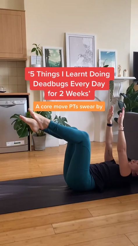 Want to strengthen your #core? Introduce this move into your #homeworkout ASAP #learnontiktok #fitnesschallenge #deadbug @itsmekirsti Deadbug Exercise Ab Workouts, Deadbug Workout, Deadbug Exercise, Functional Core Training, Brittany Core, Seated Workout, Kettlebell Hiit, Exercise Video, Core Exercise