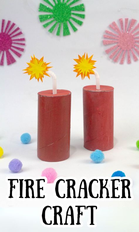 DIY Firecracker Craft - In The Playroom Firecracker Craft, Chinese Firecrackers, New Year's Eve Crafts, Fireworks Craft, New Year's Eve Activities, Ways To Say Hello, Ringing In The New Year, Diwali Craft, New Year's Crafts