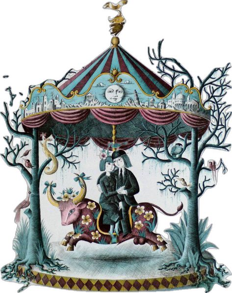 Carousel Tattoo, Raymond Peynet, Vintage Carousel, Image Halloween, Circus Theme, Witch Art, Art Et Illustration, Pop Surrealism, Romantic Art