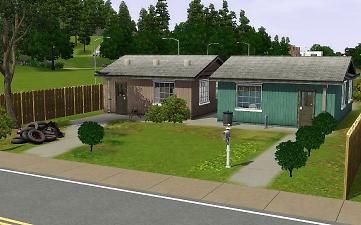 Mod The Sims - From SC4 to TS3: low-wealth shacks Small Modular Homes, Simcity 4, Poor House, Sims Freeplay Houses, Long House, Casas The Sims 4, Sims House Plans, Trailer Home, Starter Home