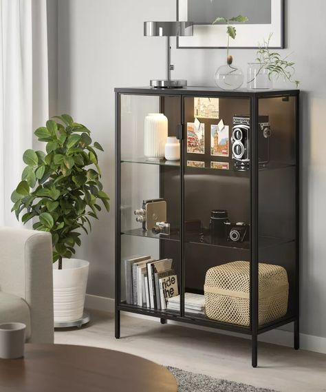 Five IKEA RUDSTA cabinet tips – how should you style yours? | Livingetc Ikea Rudsta, Vitrine Ikea, Armoire Ikea, Ikea Cabinets, Metal Cabinet, Ikea Family, Glass Cabinet Doors, Glass Cabinet, Interior Trend