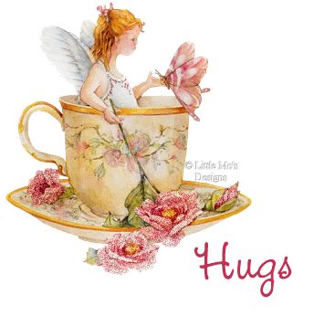 Hugs love cute friendship coffee animated friend friendship quote fairy greeting hugs and kisses for you graphics friends and family greeting Coffee Printable, Foto Transfer, Victorian Scrap, Pencil Sketches, Fairy Magic, Flower Fairies, Tea Art, Rose Oil, Fairy Angel