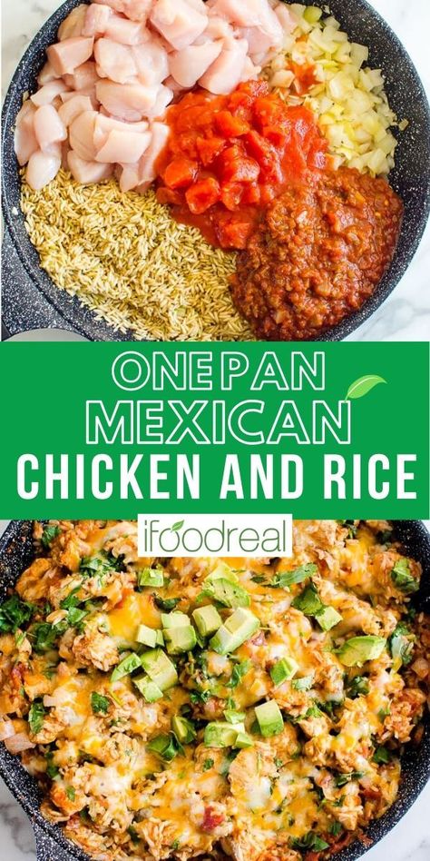 Mexican Chicken Breast Recipes, Mexican Chicken Breast, Mexican Chicken And Rice, Rice And Chicken, Mexican Chicken Recipes, Chicken Skillet Recipes, Chicken Skillet, Easy Rice Recipes, Rice Dinner