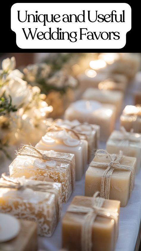 Elegant wedding favors including candles and DIY items for guests. Guest Wedding Gifts Ideas, Wedding Favors Summer, Wedding Candle Gifts For Guests, Unique Wedding Favors Creative, Unique Wedding Ideas On A Budget, Wedding Gifts For Guests Cheap, Lake Wedding Favors, Wedding Gifts For Guests Unique, Wedding Creative Ideas