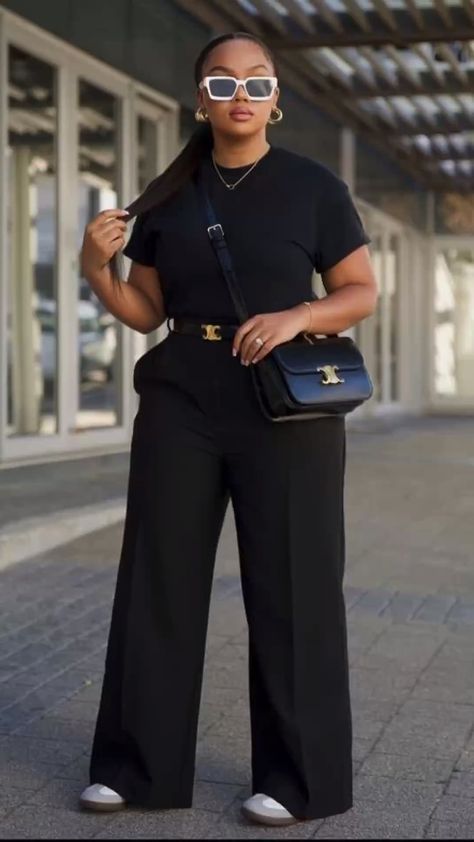 Business Casual Therapist Outfits, Work Outfits Black Women Plus Size, Corporate Baddie Outfits Plus Size, Corporate Casual Women Office Wear, Business Casual No Heels, Black Women Office Wear, 5ft Tall Women Fashion Outfit, Stockholm Style Black Women, Sambas Work Outfit