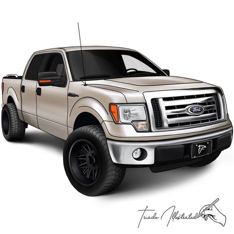 Illustrations & Graphic Design on Instagram: “Special thanks goes out to @33.steven for letting me draw his 2010 Ford F-150. I like this change of lighter colors, seems like everyone’s…” Cars Drawing, Ford Raptor, Car Drawings, Automotive Art, Special Thanks, Ford F 150, Car Wallpapers, Ford F150, Super Cars