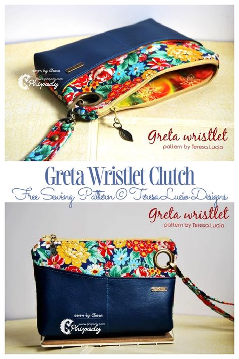 Free Clutch Sewing Pattern, Diy Wristlet Wallet, Leather Purse Patterns Free, Clutch Pattern Free, Sew Clutch, Sew Purse, Clutch Purse Pattern, Diy Clutch Purse, Fancy Clutch Purse