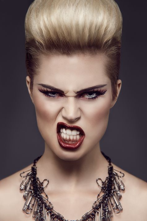 Rebellious Beauty by gokhanbartu #angry Woman Face Photography, Mad Face, Rage Faces, Angry Women, Angry Girl, Expressions Photography, Angry Face, Photographie Portrait Inspiration, Face Reference