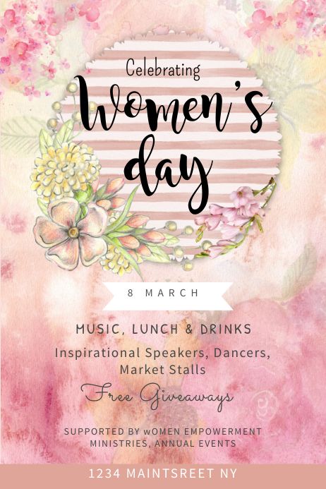 Women’s Conference Flyer, Womens Day Poster, Women's Day Flyer, Template Undangan, Day Party Flyer, Womens Ministry Events, Christian Poems, Poster Graphics, Self Thought