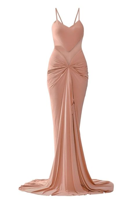 MAJA PEACH MERMAID GOWN | Deme By Gabriella | CULT MIA Haut Transparent, Salmon Dress, Heel Accessories, Coat Shoes, Strappy Dress, Elegant Look, Sleep And Loungewear, Lingerie Outfits, Mermaid Gown