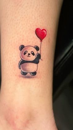 Panda Small Tattoo, Panda Tatoos Small, Mini Panda Tattoo, Panda Tattoo Small, Small Panda Tattoo, Tattoos Panda, Panda Tattoo Design, Tattoo Panda, Mouth Tattoo