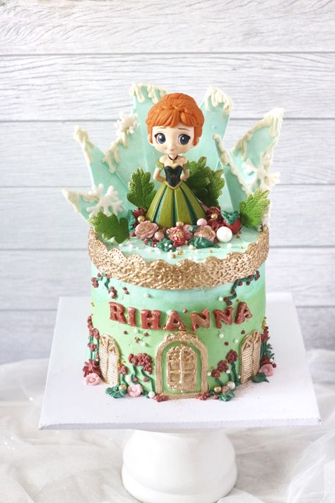 frozen cake Anna Frozen Cake, Coronation Cake, Anna Coronation, Anna Cake, Coronation Dress, Frozen Anna, Cake Inspo, Frozen Cake, Anna Frozen