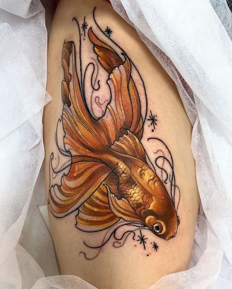 Goldfish Tattoo, Pikachu Tattoo, Pisces Tattoo, Traditional Tattoo Inspiration, American Traditional Tattoo Ideas, Traditional Tattoo Ideas, Neotraditional Tattoo, Pisces Tattoos, Tattoo Magazine