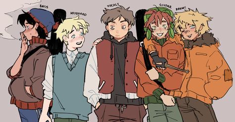 Stans Gang, Band Au, Style South Park, North Garden, South Park Anime, South Park Funny, South Park Characters, Tweek Y Craig, South Park Fanart