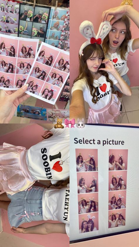 pls dont repost without creds <3 ! Photo Booth Instagram Story, Kpop Photo Booth, Pink Friends Aesthetic, Instagram Story Ideas Videos, Cute Friend Poses, Txt Concert, Hangout Ideas, Photobooth Pictures, Story Ig