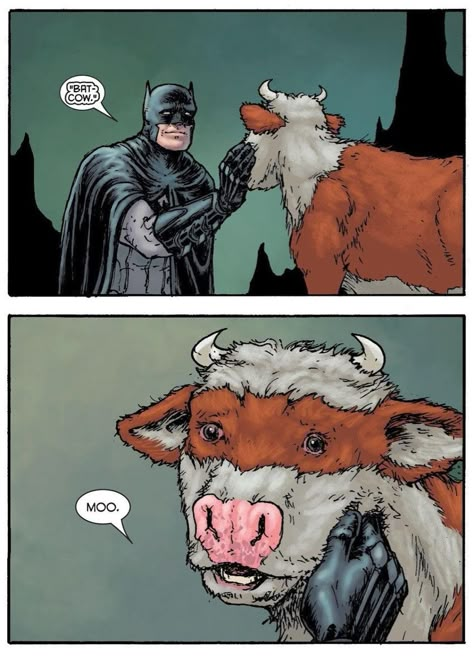 Bat-cow. Batman Funny Comic Panels, Funny Dc Comic Panels, Funny Comic Panels, Dc Comic Panels, Batfam Oc, Batfamily Wallpaper, Batman Comic Panels, Bruce Wayne Comic, Batman Panels