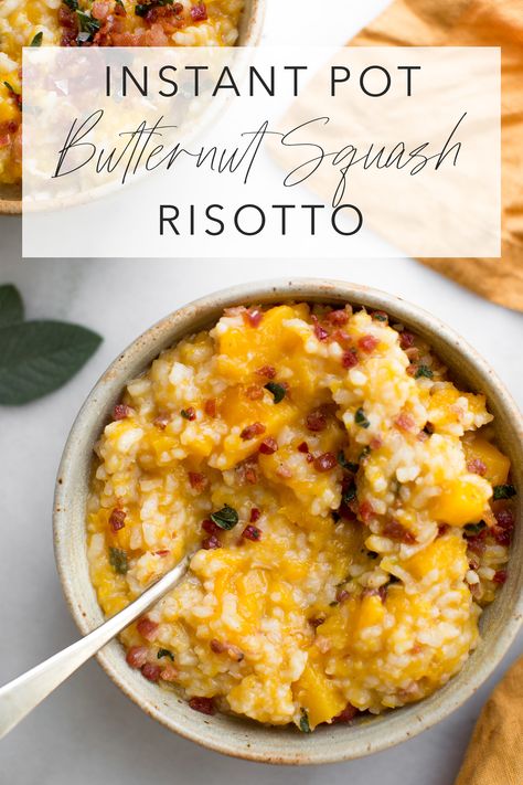 Fall Risotto, Risotto Pancetta, Instant Pot Pot Roast Recipe, Instant Pot Butternut Squash, Butternut Squash Pasta Sauce, Crispy Pancetta, Instant Pot Pot Roast, Easy Butternut Squash, Ip Recipes