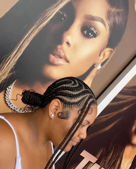 Trendy Braids For Black Women, Bhaddie Hairstyle, All Back Hairstyle, Freestyle Braids, Brown Box Braids, Braids Plaits, May First, Feedin Braids, Cornrows Braids For Black Women