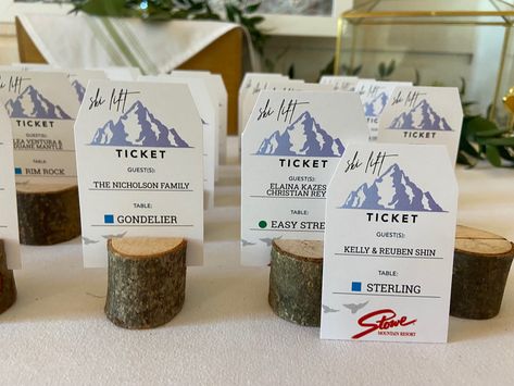 Mountain Themed Party, Ski Wedding, Ski Lodge Decor, Starry Night Wedding, Apres Ski Party, Seating Cards, Dinner Themes, Winter Party, Utah Weddings