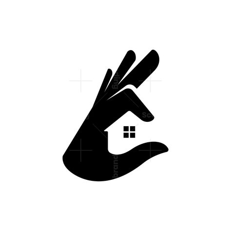 Hand Home Negative Space Logo. It is an interesting hand gesture & house logo design for your brand. Hand gesture creating house icon as negative space. Amp House, Environment Logo, Negative Space Logo, Logo Design Negative Space, Negative Space Design, Candle Logo, Space Logo, Negative Space Logos, House Icon