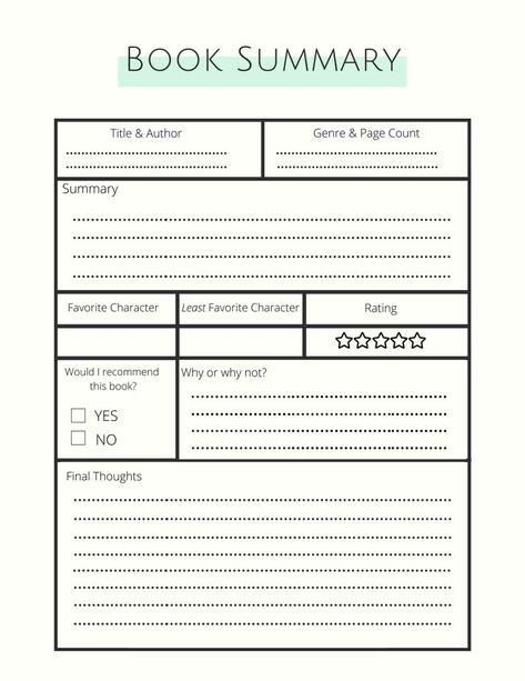 Printable Book Journal Reading Journal | Etsy Bullet Journal Reading Log, Book Review Journal, Book Review Template, Book Reading Journal, Book Log, Book Annotation, Printable Journal, Reading Log, Printable Books