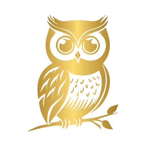 Line Art Owl, Book Branding, Owl Png, Art Deco Invitations, Sublimacion Ideas, Gold Owl, Owl Books, Owl Illustration, Owls Drawing