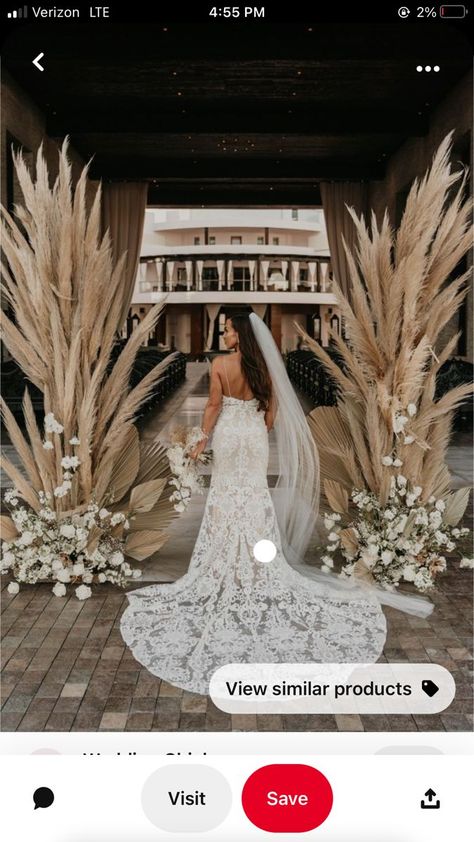 Pampas Grass Decor, Wedding Arch Flowers, Grass Wedding, Wedding Wall, Brown Wedding, Boho Wedding Decorations, Wedding Deco, Ceremony Decorations, Wedding Reception Decorations