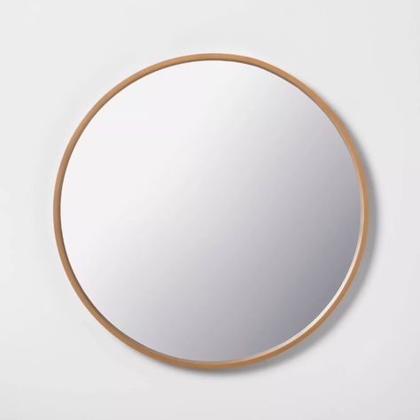 30" Large Round Wall Mirror - Hearth & Hand™ With Magnolia : Target Magnolia Bathroom, Black Hearth, Large Round Wall Mirror, Round Mirror Decor, Magnolia Collection, Framed Wall Mirror, Wood Framed Mirror, Chip And Joanna Gaines, Cool Mirrors