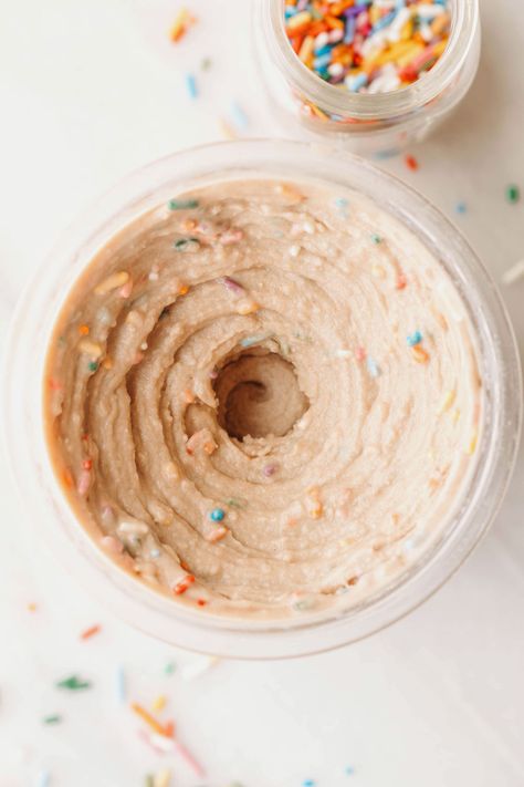 Dairy-Free Cake Batter Ninja Creami Protein Ice Cream | Feasting on Fruit Creami Protein Ice Cream, Dairy Free Birthday Cake, Dog Ice Cream Recipe, Cake Batter Recipes, Ninja Ice Cream Recipe, Protein Ice Cream Recipe, Healthy Birthday Cakes, Cake Batter Ice Cream, Feasting On Fruit