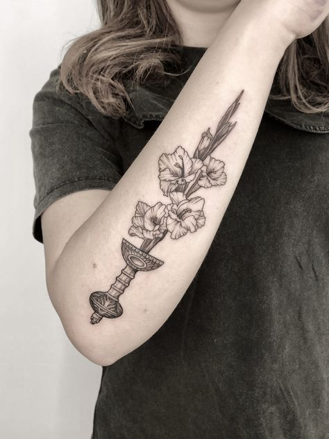 Gladiolus Tattoo, Crystal Tattoo, Floral Tattoo Design, Flower Tattoos, Tattoo Design, Flower Tattoo, Tattoo Designs, Tattoos, Flowers