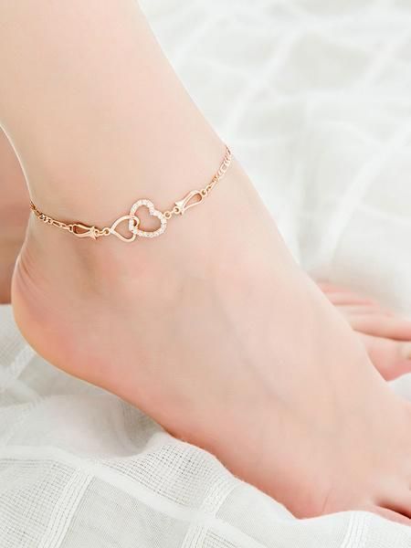 Girly Boots, Anklet Design, Clothes Videos, Elegant Anklet, Pink Shopping, Quinceanera Jewelry, Cute Anklets, Anklet Designs, Heart Anklet