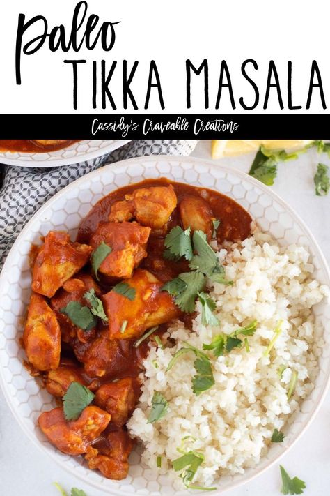 This Keto Tikka Masala recipe has perfectly tender chicken covered in a creamy, flavor-packed sauce. Plus, it's super quick and easy to make and can even be made dairy-free & paleo! #ketotikkamasal #paleotikkamasala #whole30tikkamasala #dairyfreetikkamasala #chickentikkamasala #lowcarbtikkamasala Keto Chicken Tikka Masala, Dairy Free Recipes Healthy, Dairy Free Keto Recipes, Tikka Masala Sauce, Chicken Tikka Masala Recipes, Masala Sauce, Keto Smoothie Recipes, Tikka Masala Recipe, Chicken Masala