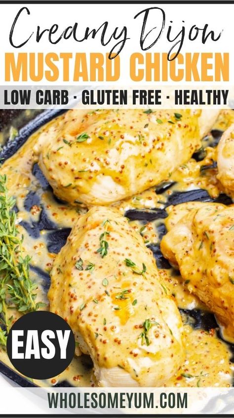 Chicken With Mustard Recipes, Mustard Sauce For Chicken, Dijon Mustard Chicken, Chicken With Mustard, Dijon Chicken Recipes, Mustard Chicken Breast, Mustard Sauce Recipe, Dijon Mustard Sauce, Creamy Dijon