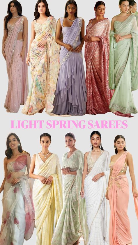 🌸Pastel Sarees🌸 Pastel Saree Wedding, Saree Wedding Bridesmaid, Pastel Sarees, Pastel Saree, Wardrobe Planner, Indian Bridesmaids, Bridesmaid Saree, Light Spring, South Indian Wedding