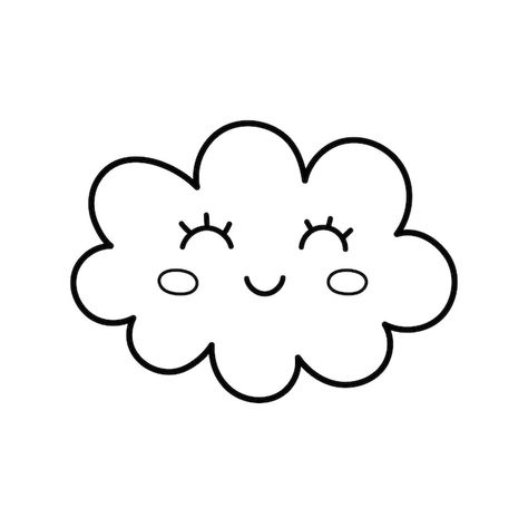 Premium Vector | Cute black and white cloud isolated element Weather character in cartoon style Cloud Clipart Black And White, Cute Clouds Drawing, Cloud Vector Png, Cloud Cartoon, Cloud Icon, Cloud Drawing, Cute Black And White, Clipart Black And White, White Cloud