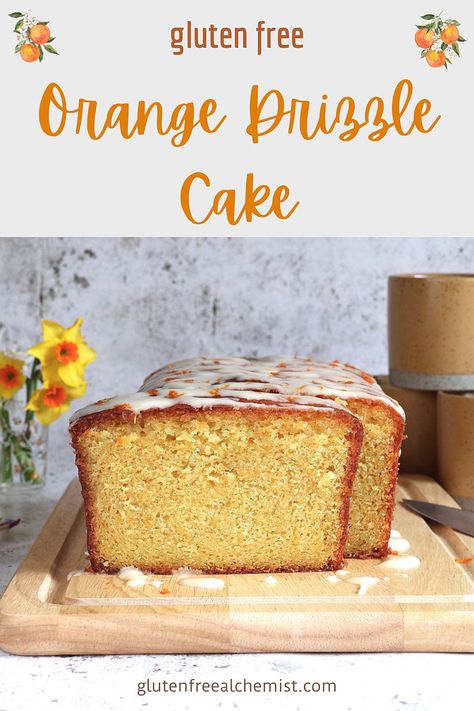 This Gluten Free Orange Drizzle Cake wins hearts. Using a combination of orange zest, juice and extract, it delivers an intense citrus flavour punch alongside a tender, rich, melt-in-the-mouth texture that no one will guess is gluten free. The drizzle syrup brings extra zing and juiciness creating a Pound Cake with ‘attitude’ that is as memorable as it is delicious. (Optional dairy free) Blender Orange Cake, Gluten Free Orange Cake, Orange Drizzle Cake, Orange Loaf Cake, Df Recipes, Gf Sweets, Dairy Free Low Carb, Drizzle Cake, Food Blogging