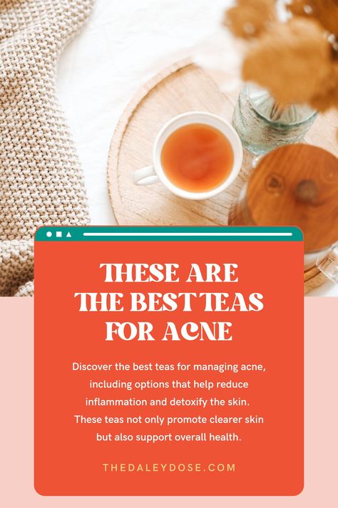 Discover the best teas for acne and tackle breakouts from the inside out. These teas are packed with anti-inflammatory properties and antioxidants that help reduce acne naturally. Say goodbye to harsh chemicals and hello to clear skin with these soothing brews. Check out our top picks for acne-fighting teas! #AcneTips #NaturalRemedies #ClearSkin Tea For Skin Acne, Best Tea For Clear Skin, Drinks That Help With Acne, Teas For Acne Clear Skin, Tea For Acne Clear Skin, Spearmint Tea For Acne, Teas For Clear Skin, Teas For Acne, Tea For Acne