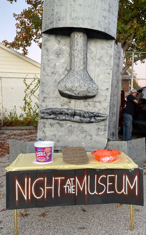 Trunk or Treat Night at the Museum Night At The Museum Party, Interactive Trunk Or Treat, Interactive Trunk Or Treat Ideas, Museum Party, Mummy Party, Fall Carnival, Halloween Costumes For Work, Night At The Museum, Treat Ideas