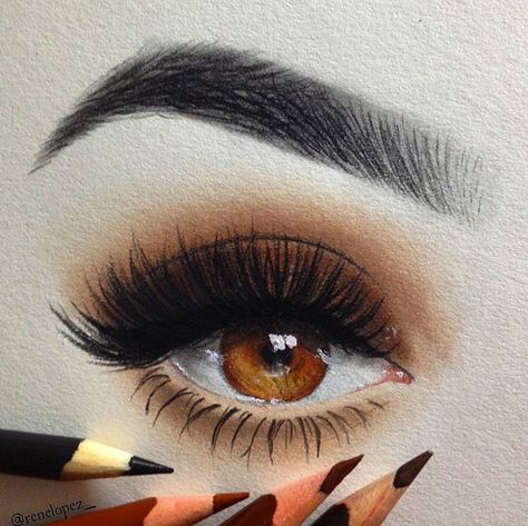 ♡ pinterest : brittesh18 ♡ Brown Eyes Sketch, Realistic Eye Drawing, Prismacolor Art, Makeup Drawing, Eye Drawing Tutorials, Draw Eyes, Eyes Artwork, Beauty Art Drawings, Pencil Art Drawings