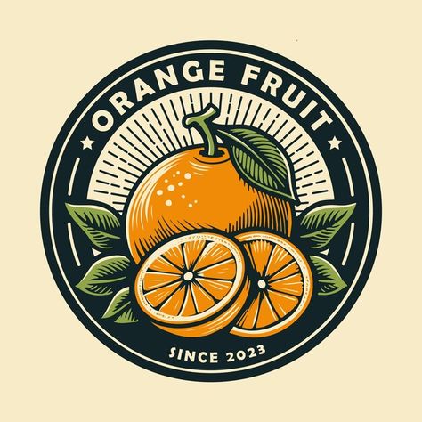 Vector vintage badge logo emblem of oran... | Premium Vector #Freepik #vector #farm #sign #orange #natural Logo Emblem Design, Vintage Emblem Logo, Vintage Badge Logo, Orange Farm, Farm Logo Design, Vintage Badge, Farm Logo, Orange Logo, Logo Emblem