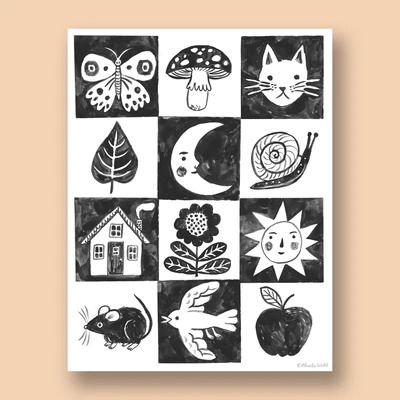 Kids – Phoebe Wahl & Co. Phoebe Wahl, Contrast Art, Boho Baby Room, Nursery Book, Hedgehog Print, Baby Poster, Birth Prints, Playroom Art, Poster Black And White