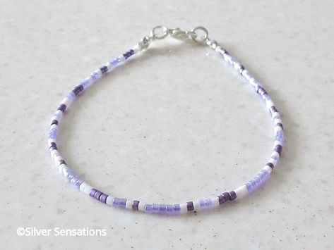 Bead Friendship Bracelet, Beady Eyes, Matte Purple, Bracelet Layering, Symmetrical Pattern, Friendship Bracelets With Beads, Tiny Beads, Purple Bracelet, Diy Bracelets Patterns