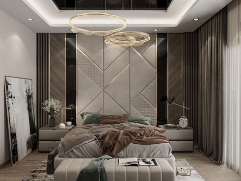 Bed Headboard Leather Design, Leather Headboard Design, Bedroom Leather Headboard, Luxury Headboard Ideas, Bedroom Headboard Design, Unique Bedroom Design Interiors, Luxurious Bedrooms Master Modern, Leather Headboard Bedroom, Modern Luxury Bedroom Furniture