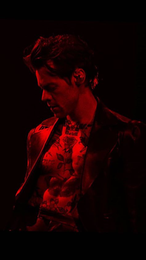 Red Aesthetic Horizontal, Harry Styles Red Aesthetic, Neon Red Phone Icon, Harry Styles Dark, Aesthetic Horizontal, Dark Harry, Red Aesthetic Grunge, Harry Styles Poster, Harry Styles Aesthetic