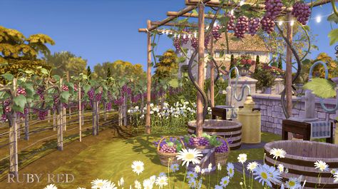 Sims 4 Vineyard Cc, Sims 4 Winery, Sims 4 Vineyard, Vineyard Estate, Tuscan Vineyard, Jungle Adventure, Horse Ranch, Romantic Garden, Outdoor Retreat