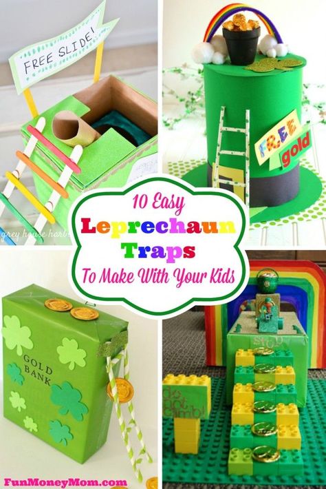 Looking for a fun St. Patty's Day activity for the kids?  They'll love making these cute leprechaun traps in hopes of getting a pot of gold! Leprechaun Trap Project, Cute Leprechaun, Leprechaun Tricks, Leprechaun Trap, St Patricks Day Crafts For Kids, St Patrick's Day Crafts, Lego For Kids, St Paddys Day, Pot Of Gold